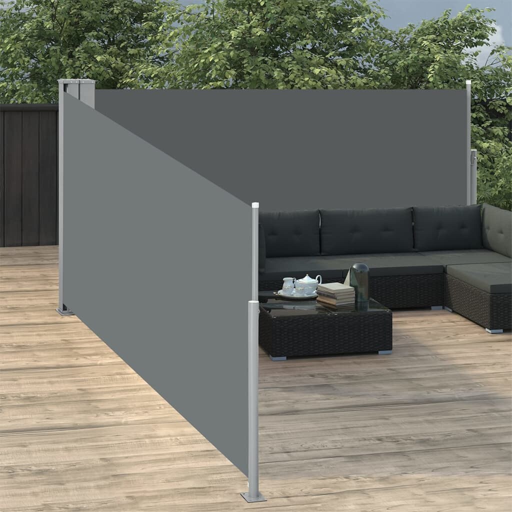 vidaXL Ausziehbare Seitenmarkise Anthrazit 100 x 1000 cm Modell Zéphyr Stella Plus Image