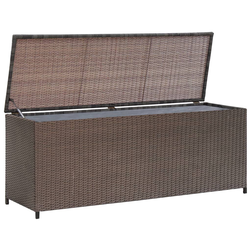 vidaXL Garten-Aufbewahrungsbox Braun 120x50x60 cm Poly Rattan Image