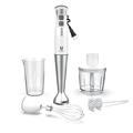 Utalent Immersion Hand Blender, 5-in-1 8-Speed Stick Blender with 500ml Food Grinder, BPA-Free, 600ml Container,Milk Frother,Egg Whisk,Puree Infant Food, Smoothies, Sauces and Soups - White
