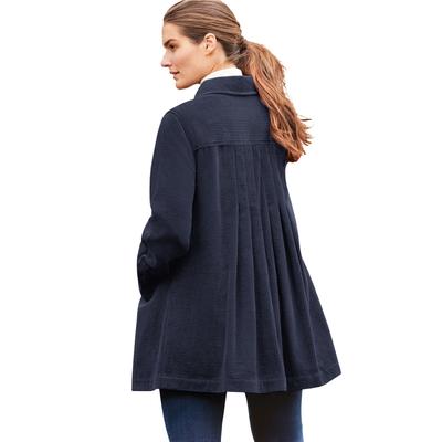 Plus Size Women's Pleat-Back Corduroy Jacket by Woman Within in Navy (Size 1X)