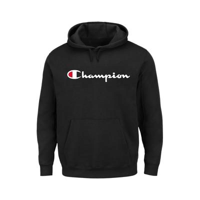 Men's Big & Tall Champion® Script Hoodie by Champion in Black (Size 2XL)