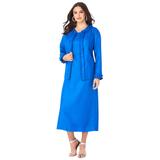 Plus Size Women's Pleated Jacket Dress by Roaman's in Vivid Blue (Size 18 W)
