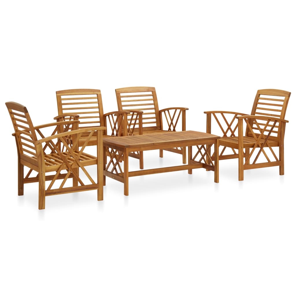 vidaXL 5-tlg. Garten-Lounge-Set Massivholz Akazie Image