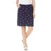 Plus Size Women's Freedom Waist Skort by Woman Within in Navy Tropical Floral (Size 24 W)