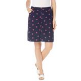 Plus Size Women's Freedom Waist Skort by Woman Within in Navy Tropical Floral (Size 26 W)