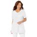 Plus Size Women's Easy Fit Short Sleeve V-Neck Tunic by Catherines in White (Size 1X)