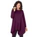 Plus Size Women's Handkerchief Hem Ultimate Tunic by Roaman's in Dark Berry (Size 2X) Long Shirt