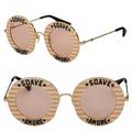 Gucci Accessories | Gucci Round Sunglasses | Color: Gold/White | Size: Os