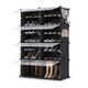 HOMIDEC Shoe Rack, 2 x 7 Tier Shoe Storage Cabinet 28 Pair Plastic Shoe Shelves Organizer for Closet Hallway Bedroom Entryway