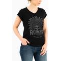 Rokker Indian Bonnet T-shirt da donna, nero, dimensione S per donne