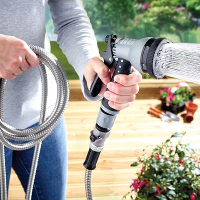 Stainless Steel Hose 15m + 7 Pattern Nozzle & Free Storage Bag