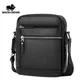 BISON DENIM – sac à bandoulière classique noir en cuir véritable pour hommes sacoche Business sac