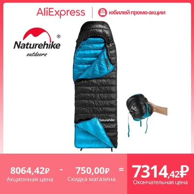 Naturehike – sac de couchage léger en duvet d'oie cw400 sac de couchage d'hiver ultraléger pour