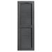 Alpha Shutters Cathedral Top Custom Open Louver Shutters Pair Vinyl, Solid Wood in Gray/Black | 35 H x 16 W x 1 D in | Wayfair L316035410