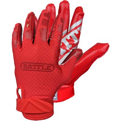 Battle Sports Triple Threat Adult Receiver Gloves Red