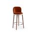 Marie Burgos Design Alma Counter & Bar Stool Wood/Upholstered/Velvet in Red/Gray | 39 H x 18 W x 20 D in | Wayfair SQ1075819