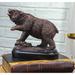 Millwood Pines Western Rustic Realistic Ferocious Grizzly Bear Pawing Statue In Bronze Electroplated Resin Animal Bears Figurine w/ Pedestal Base Ca Resin | Wayfair