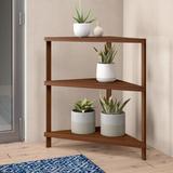 Gracie Oaks Fallah Triangular Corner Plant Stand Wood/Solid Wood in Brown | 35.5 H x 15.6 D in | Wayfair A6129532476E424EB533D95368198384