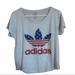 Adidas Tops | Adidas American Flag Logo Scoop Neck T-Shirt | Color: Gray | Size: Xs