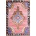 Gray 37 x 24 x 0.16 in Indoor Area Rug - Bungalow Rose Glessite Oriental Pink Area Rug Chenille, Cotton | 37 H x 24 W x 0.16 D in | Wayfair