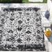 Black 94 x 0.33 in Indoor Area Rug - Bungalow Rose Ortilio Oriental White/Area Rug Polypropylene | 94 W x 0.33 D in | Wayfair