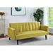 George Oliver Daundry 72" Wide Velvet Tight Back Convertible Sofa Velvet in Green/Black/Brown | 30.25 H x 72 W x 34.6 D in | Wayfair