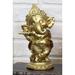 Bungalow Rose Hindu Elephant God Ritual Dancing Ganesha Golden Statue 6" H Deity Of Arts Wisdom & Knowledge Decor Figurine (Ganesh w/ Flute) Resin | Wayfair