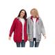 Plus Size Women's Fleece Nylon Reversible Jacket by Woman Within in Classic Red Heather Grey (Size L) Rain Jacket