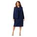 Plus Size Women's 2-Piece Stretch Crepe Single-Breasted Jacket Dress by Jessica London in Navy (Size 24 W) Suit