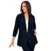 Plus Size Women's Linen Blazer by Jessica London in Black (Size 22 W) Jacket