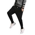 Men's Fashion Jogging Pants Low Crotch Solid Color Stretch Slim Fit Drawstring Elastic Waist Beam Feet Hip Hop Streetwear 4X-Large Black