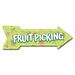 SignMission Decal-999858_Fruit Picking Arrow Decal Funny Home Décor 24" Wide Plastic/Acrylic in Green/White/Yellow | 6 H x 18 W x 1 D in | Wayfair