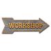 SignMission Decal-999542_Workshop Arrow Decal Funny Home Décor 18" Wide Plastic/Acrylic in Brown/Gray | 8 H x 24 W x 1 D in | Wayfair D-A-8-999542