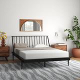 Mercury Row® Henline Solid Wood Spindle Bed Wood in Black | 40.625 H x 67.5 W x 87.5 D in | Wayfair 14A042185A4F407DB36D7BD7EBF060E0