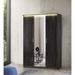 Latitude Run® Kaitlyn-Louise LED Freestanding Wardrobe Cabinet Mirrored Metallic 3-Door w/ Inside 2-Drawer Wood in Gray | Wayfair