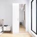 Latitude Run® Roma LED Freestanding Wardrobe Cabinet Mirrored Gloss Cherry 2-Door w/ Inside 2-Drawer in White | Wayfair