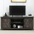 Gracie Oaks Photina TV Stand for TVs up to 65" Wood in Gray/Brown | 23.5 H in | Wayfair DB742E6C685E4BAA952EA6FC9DD17C1D