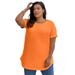 Plus Size Women's Crisscross-Back Ultimate Tunic by Roaman's in Vivid Orange (Size 12) Long Shirt