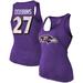Women's Majestic Threads J.K. Dobbins Heathered Purple Baltimore Ravens Name & Number Tri-Blend Tank Top