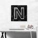 ARTCANVAS Modern Black White Alphabet Letter N - Wrapped Canvas Textual Art Print Canvas, Wood in Black/Gray/White | 18 H x 18 W x 1.5 D in | Wayfair