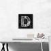 ARTCANVAS Modern Black White Alphabet Letter D - Wrapped Canvas Textual Art Print Canvas, Wood in Black/Gray/White | 12 H x 12 W x 0.75 D in | Wayfair