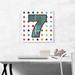 ARTCANVAS Fun Polka Dots Number 7 Seven Numeral - Wrapped Canvas Textual Art Print Canvas, in Brown/Green/White | 18 H x 18 W x 1.5 D in | Wayfair