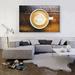 ARTCANVAS Espresso Coffee Cup Coffee Shop Decor - Wrapped Canvas Photograph Print Metal in Brown/White | 40 H x 60 W x 1.5 D in | Wayfair
