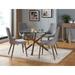 Corrigan Studio® Artington 5 Piece Dining Set Glass/Upholstered/Metal in Gray | Wayfair 4493307AC0D2468292F43820159DACA3