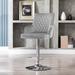 House of Hampton® Damarri Swivel Adjustable Height Bar Stool Upholstered/Velvet/Metal in Gray | 21.5 W x 22.5 D in | Wayfair