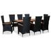 VidaXL Patio Dining Set Table & Chairs Furniture Set Poly Rattan Wood/Wicker/Rattan in Brown/White | 74.8 W x 35.43 D in | Wayfair 47682