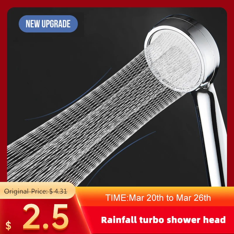 Pommeau de douche à haute pression, économie d'eau, accessoires de salle de bain, support chromé ABS, pommeau de douche, accessoires de salle de bain