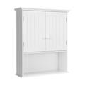 Costway 2-Door Wall Mount Bathroom Storage Cabinet with Open Shelf-White