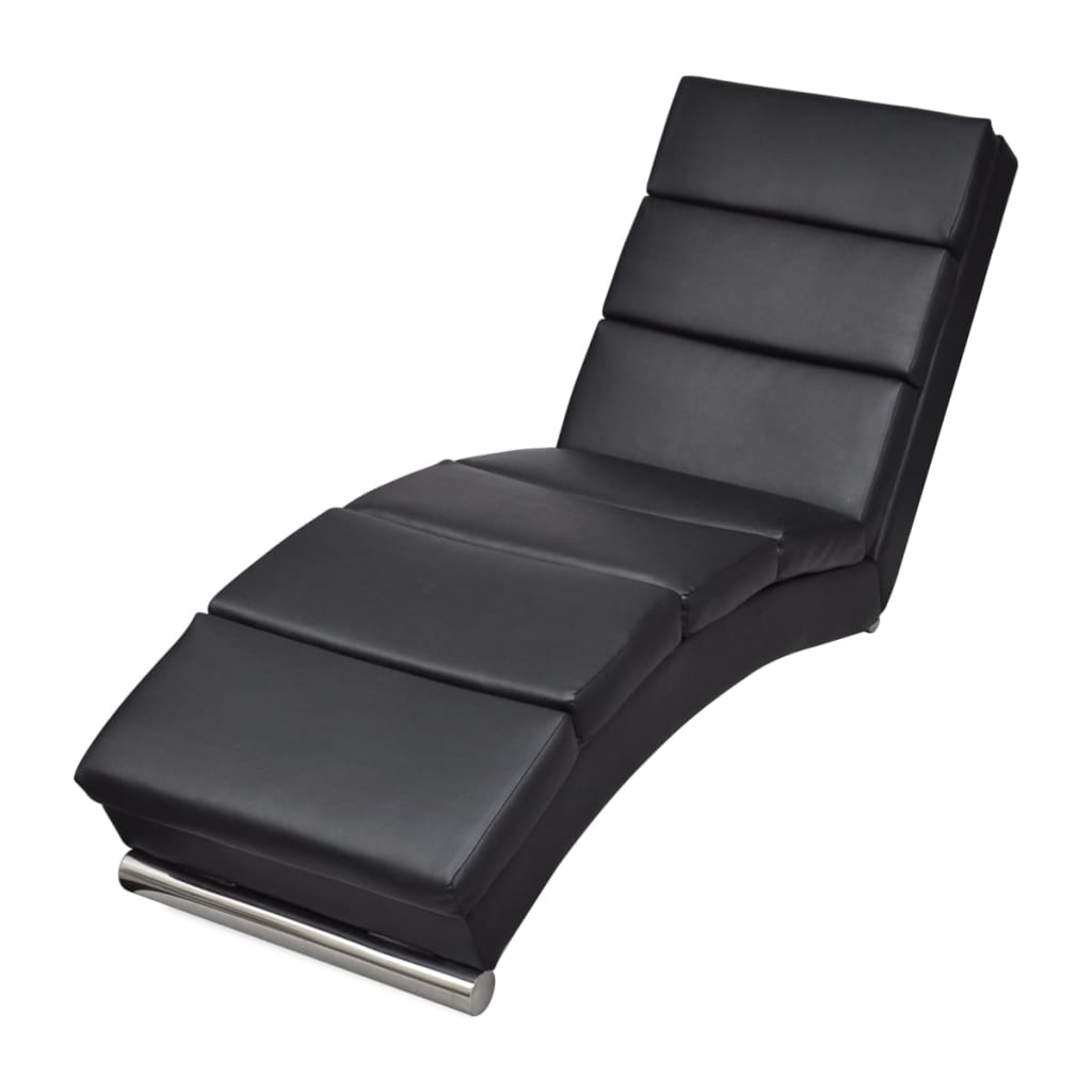vidaXL Chaiselongue Schwarz Kunstleder Image