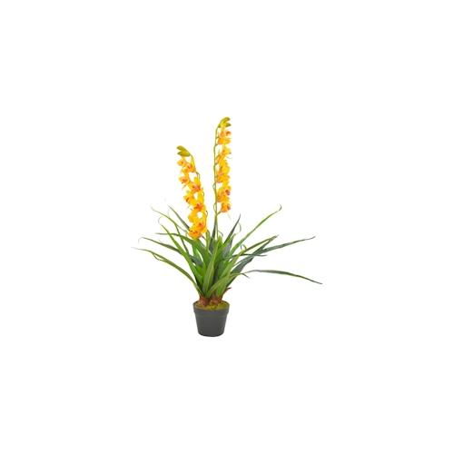 vidaXL Künstliche Orchidee mit Topf Gelb 90 cm
